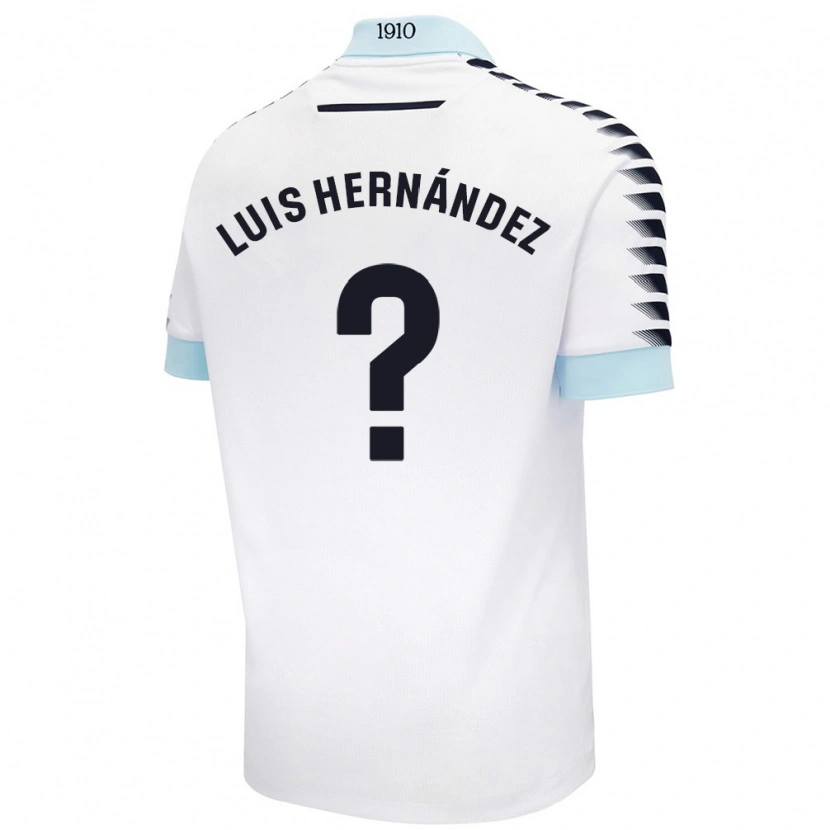Danxen Hombre Camiseta Luis Hernández #0 Blanco Azul 2ª Equipación 2024/25 La Camisa
