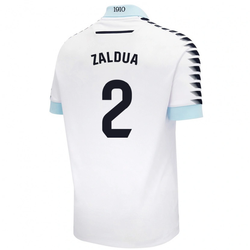 Danxen Hombre Camiseta Joseba Zaldua #2 Blanco Azul 2ª Equipación 2024/25 La Camisa