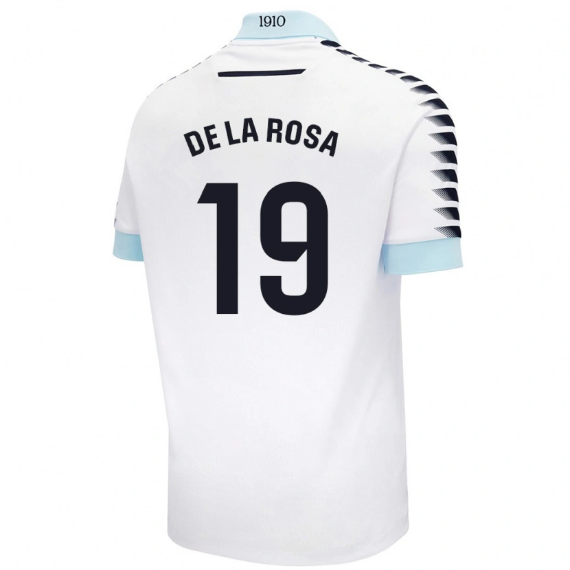 Danxen Hombre Camiseta José Antonio De La Rosa #19 Blanco Azul 2ª Equipación 2024/25 La Camisa