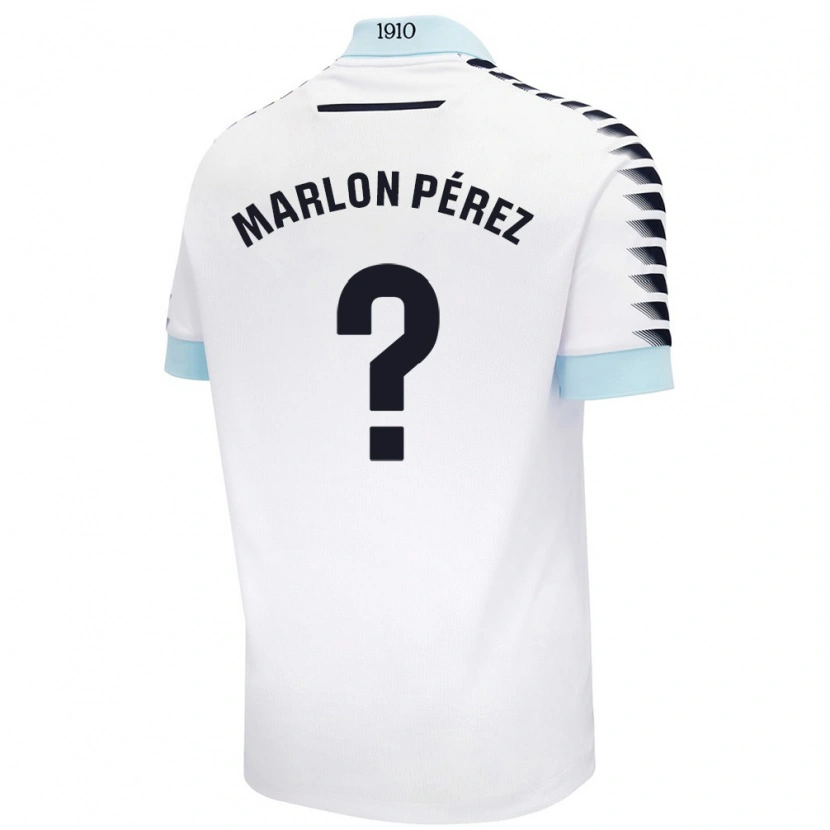 Danxen Hombre Camiseta Marlon Pérez #0 Blanco Azul 2ª Equipación 2024/25 La Camisa