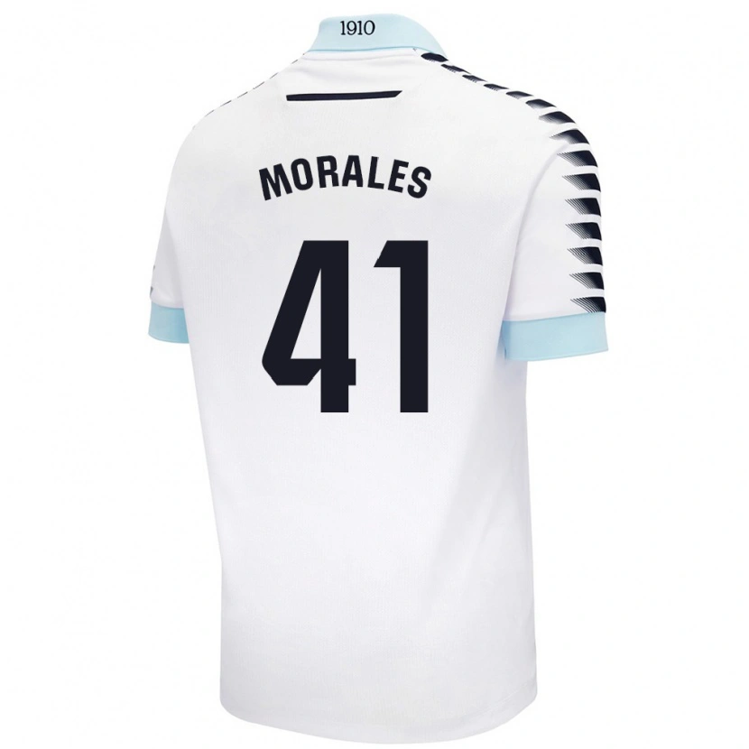 Danxen Hombre Camiseta Luis Morales #41 Blanco Azul 2ª Equipación 2024/25 La Camisa