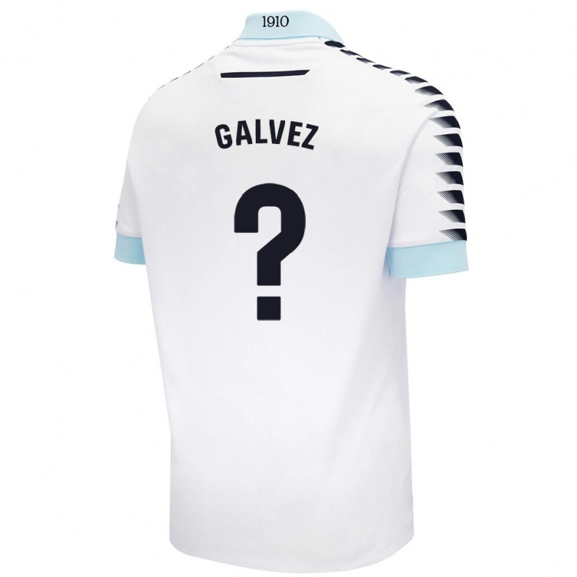 Danxen Hombre Camiseta Gonzalo Gálvez #0 Blanco Azul 2ª Equipación 2024/25 La Camisa