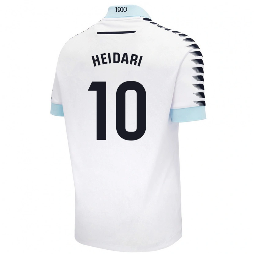 Danxen Hombre Camiseta Arman Heidari #10 Blanco Azul 2ª Equipación 2024/25 La Camisa