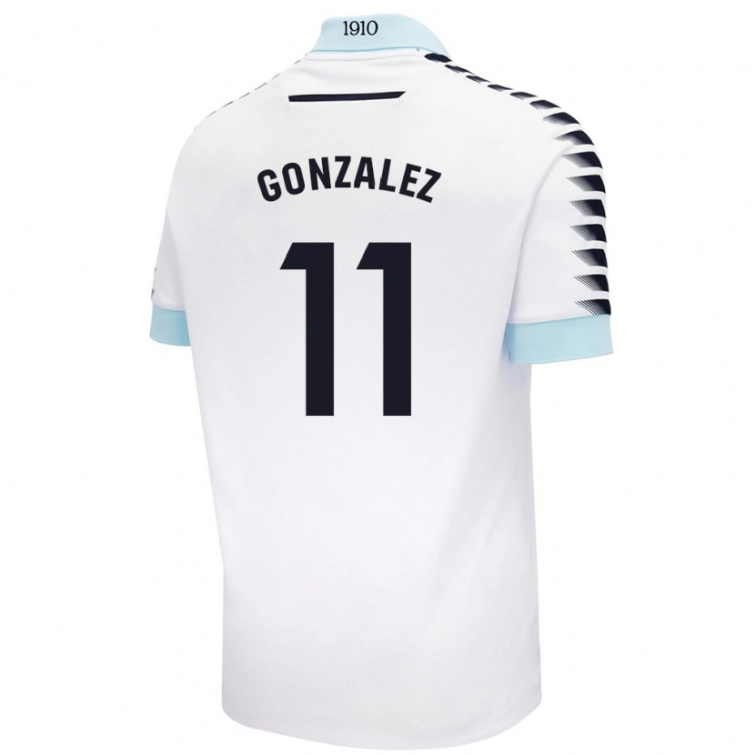 Danxen Hombre Camiseta Chus González #11 Blanco Azul 2ª Equipación 2024/25 La Camisa