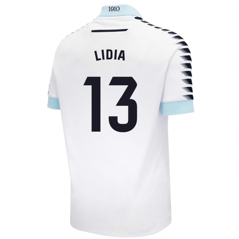 Danxen Hombre Camiseta Lidia Rincón García #13 Blanco Azul 2ª Equipación 2024/25 La Camisa