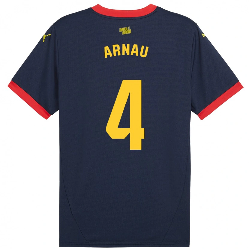 Danxen Hombre Camiseta Arnau Martínez #4 Azul Marino Rojo 2ª Equipación 2024/25 La Camisa