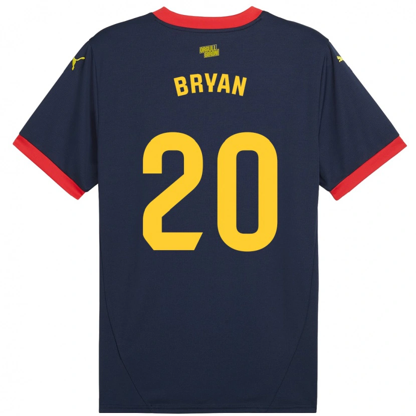 Danxen Hombre Camiseta Bryan Gil #20 Azul Marino Rojo 2ª Equipación 2024/25 La Camisa