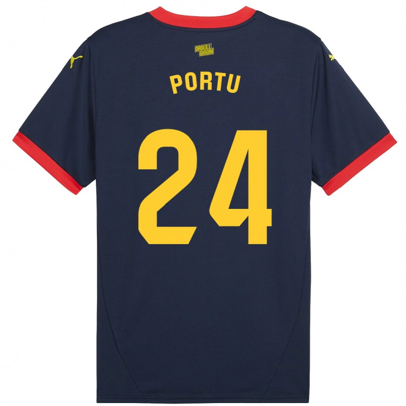 Danxen Hombre Camiseta Portu #24 Azul Marino Rojo 2ª Equipación 2024/25 La Camisa