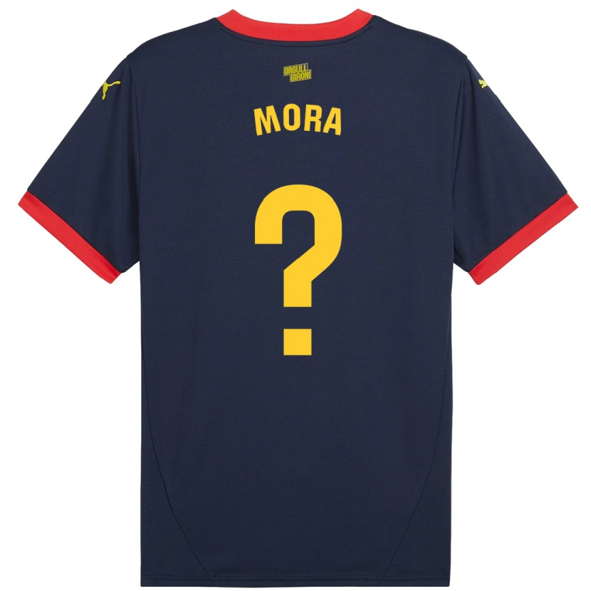Danxen Hombre Camiseta Adrià Mora #0 Azul Marino Rojo 2ª Equipación 2024/25 La Camisa