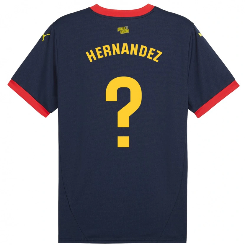 Danxen Hombre Camiseta Guillem Hernández #0 Azul Marino Rojo 2ª Equipación 2024/25 La Camisa