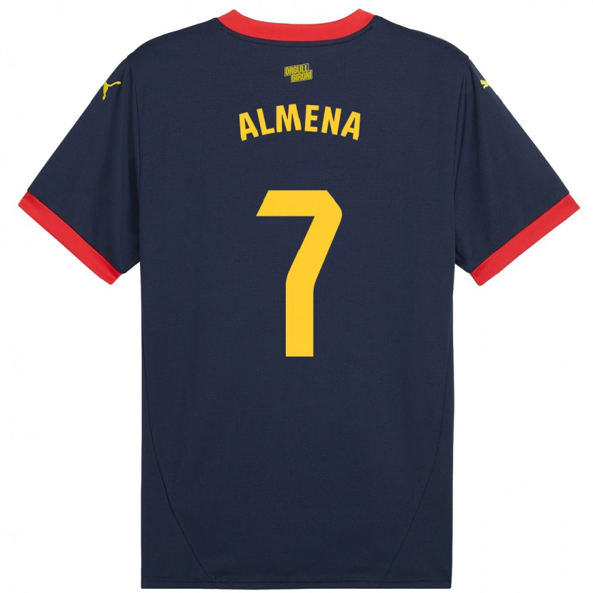 Danxen Hombre Camiseta Iker Almena #7 Azul Marino Rojo 2ª Equipación 2024/25 La Camisa