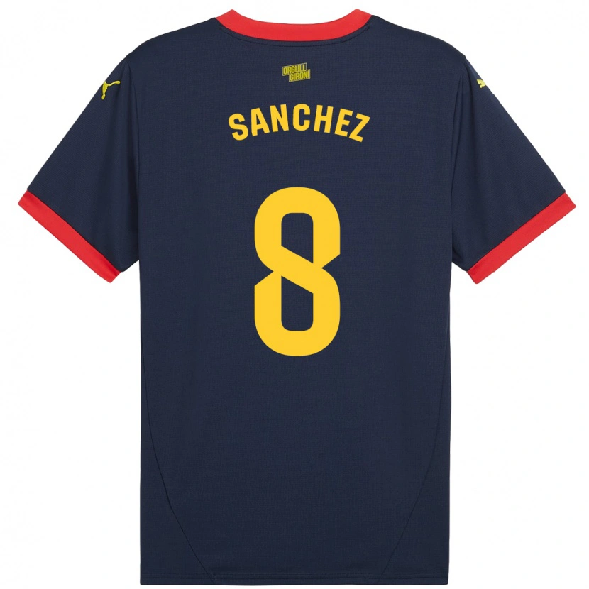 Danxen Hombre Camiseta Miguel Ángel Sánchez #8 Azul Marino Rojo 2ª Equipación 2024/25 La Camisa