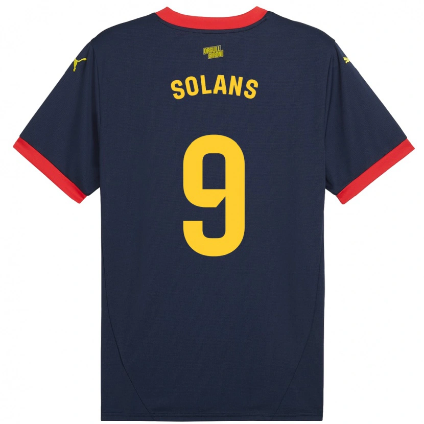 Danxen Hombre Camiseta Sergi Solans #9 Azul Marino Rojo 2ª Equipación 2024/25 La Camisa