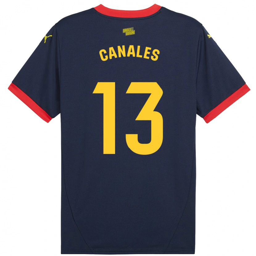 Danxen Hombre Camiseta Juanvi Canales #13 Azul Marino Rojo 2ª Equipación 2024/25 La Camisa