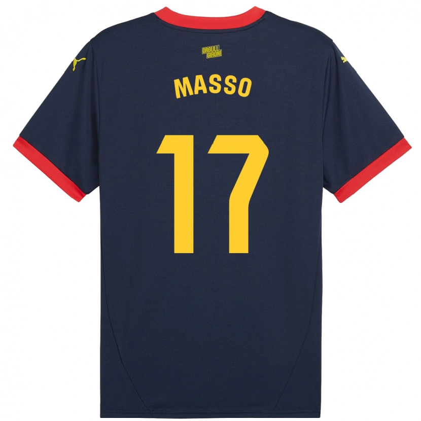 Danxen Hombre Camiseta Ainoa Massó #17 Azul Marino Rojo 2ª Equipación 2024/25 La Camisa