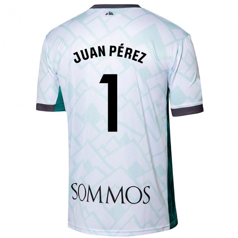 Danxen Hombre Camiseta Juan Pérez #1 Blanco Verde 2ª Equipación 2024/25 La Camisa
