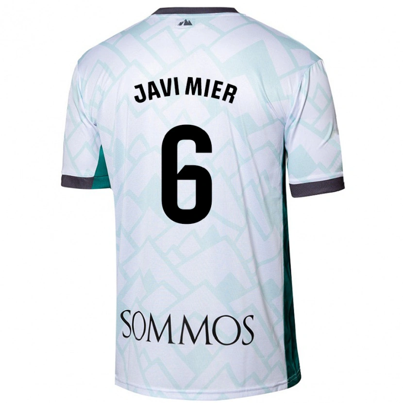 Danxen Hombre Camiseta Javi Mier #6 Blanco Verde 2ª Equipación 2024/25 La Camisa
