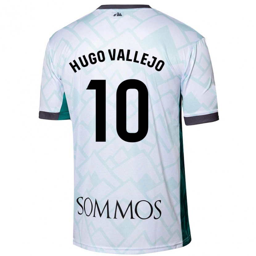 Danxen Hombre Camiseta Hugo Vallejo #10 Blanco Verde 2ª Equipación 2024/25 La Camisa