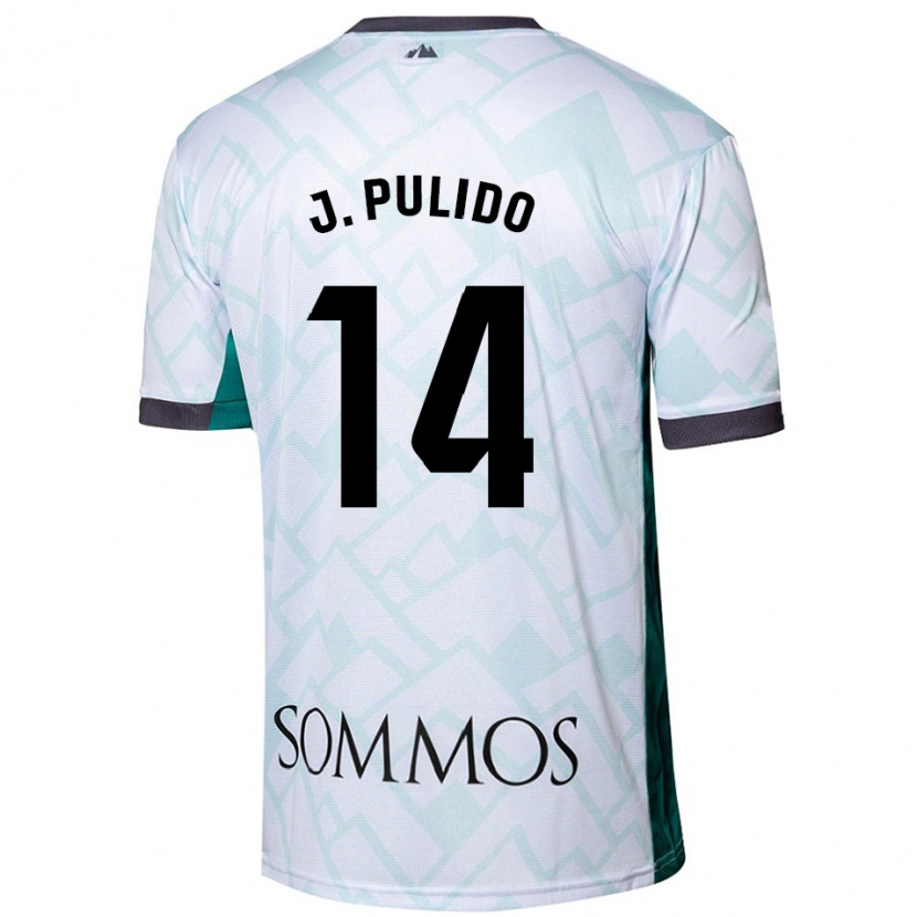Danxen Hombre Camiseta Jorge Pulido #14 Blanco Verde 2ª Equipación 2024/25 La Camisa