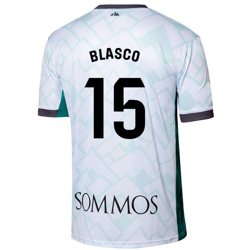 Danxen Hombre Camiseta Jérémy Blasco #15 Blanco Verde 2ª Equipación 2024/25 La Camisa