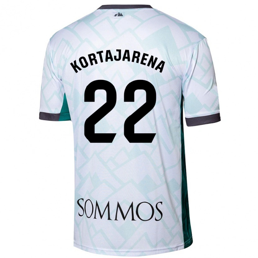 Danxen Hombre Camiseta Iker Kortajarena #22 Blanco Verde 2ª Equipación 2024/25 La Camisa