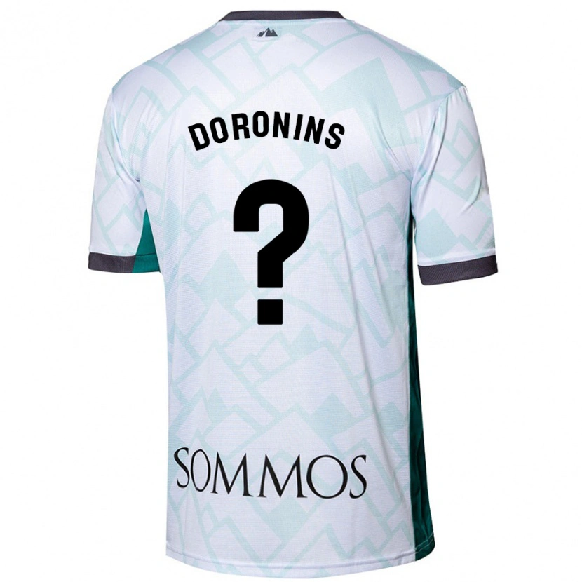Danxen Hombre Camiseta Nikita Doronins #0 Blanco Verde 2ª Equipación 2024/25 La Camisa