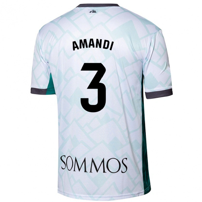 Danxen Hombre Camiseta Iván Amandi #3 Blanco Verde 2ª Equipación 2024/25 La Camisa