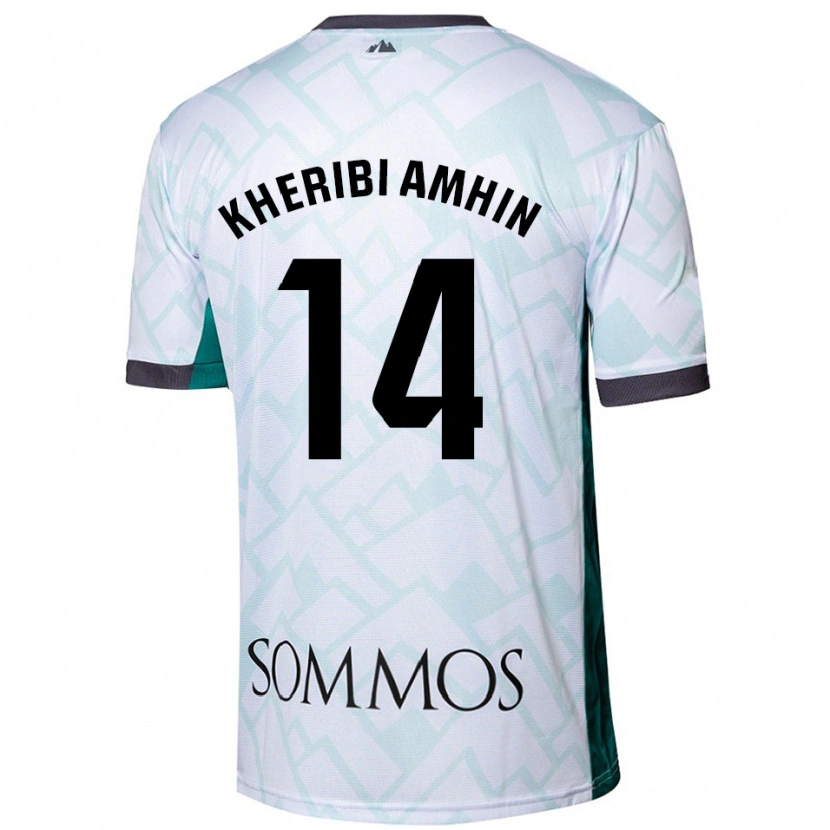 Danxen Hombre Camiseta Nabil Kheribi Amhin #14 Blanco Verde 2ª Equipación 2024/25 La Camisa