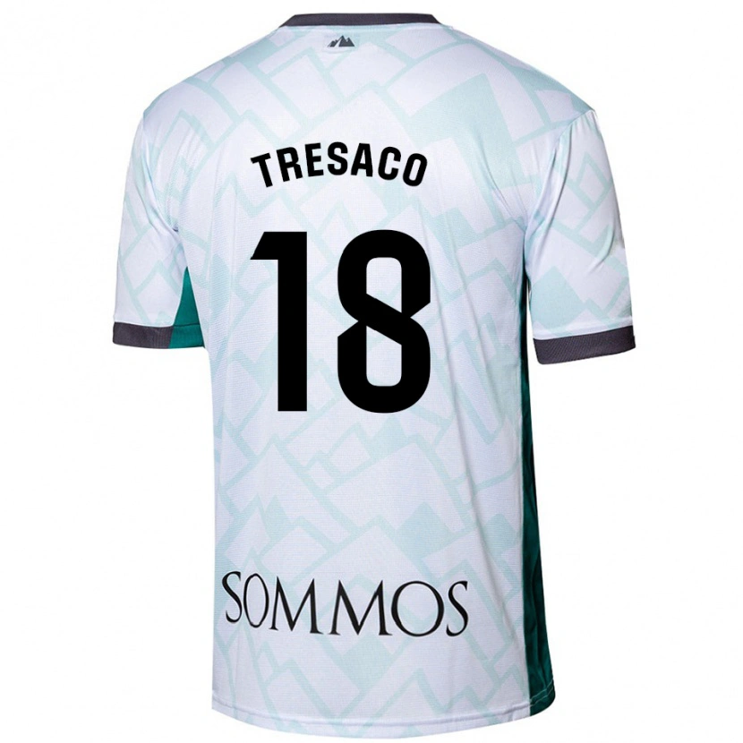 Danxen Hombre Camiseta Rafa Tresaco #18 Blanco Verde 2ª Equipación 2024/25 La Camisa