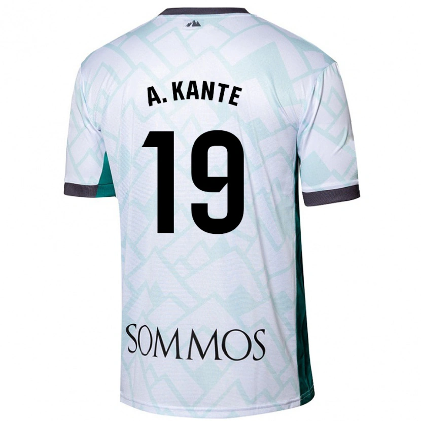 Danxen Hombre Camiseta Abou Kanté #19 Blanco Verde 2ª Equipación 2024/25 La Camisa