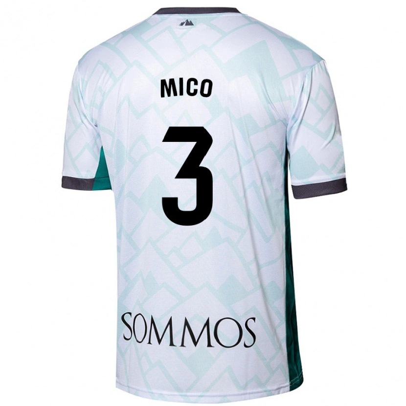 Danxen Hombre Camiseta Sara Micó #3 Blanco Verde 2ª Equipación 2024/25 La Camisa