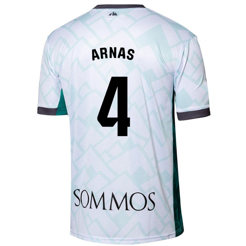 Danxen Hombre Camiseta Iris Arnas #4 Blanco Verde 2ª Equipación 2024/25 La Camisa