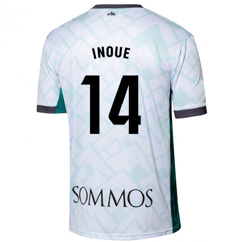 Danxen Hombre Camiseta Moe Inoue #14 Blanco Verde 2ª Equipación 2024/25 La Camisa