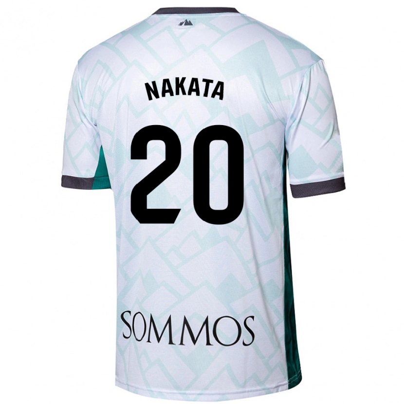 Danxen Hombre Camiseta Yuki Nakata #20 Blanco Verde 2ª Equipación 2024/25 La Camisa