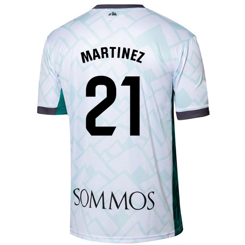 Danxen Hombre Camiseta Alejandra Martínez #21 Blanco Verde 2ª Equipación 2024/25 La Camisa