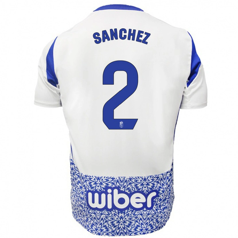 Danxen Hombre Camiseta Rubén Sánchez #2 Blanco Azul 2ª Equipación 2024/25 La Camisa
