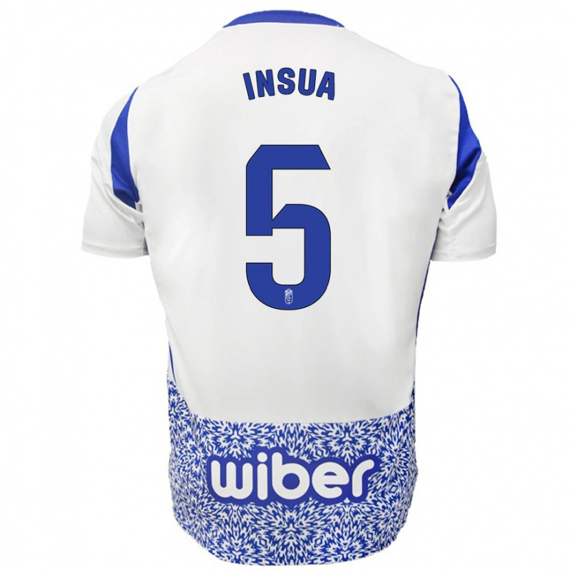 Danxen Hombre Camiseta Pablo Insua #5 Blanco Azul 2ª Equipación 2024/25 La Camisa