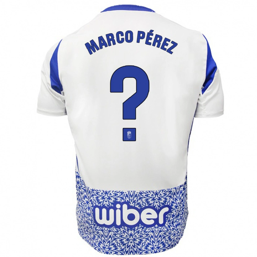 Danxen Hombre Camiseta Marco Pérez #0 Blanco Azul 2ª Equipación 2024/25 La Camisa