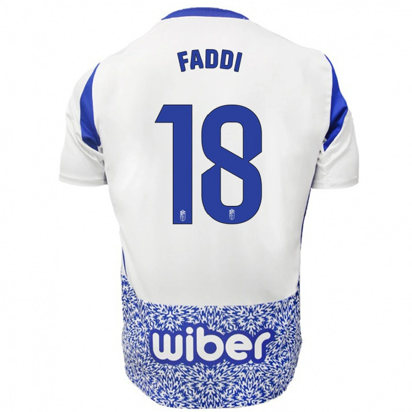 Danxen Hombre Camiseta Inés Faddi #18 Blanco Azul 2ª Equipación 2024/25 La Camisa