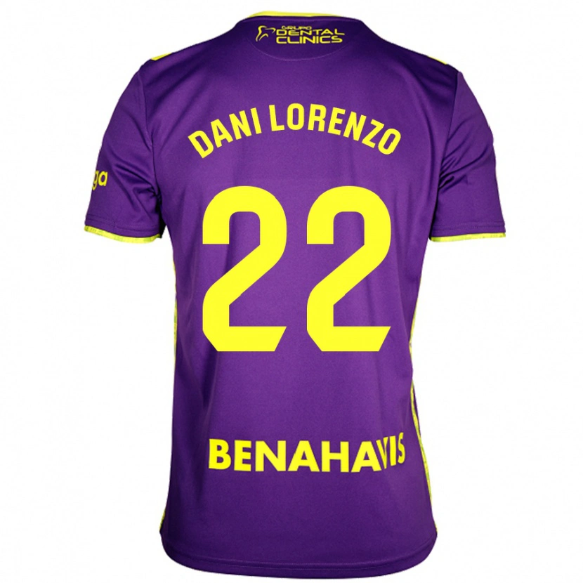 Danxen Hombre Camiseta Dani Lorenzo #22 Púrpura Amarillo 2ª Equipación 2024/25 La Camisa