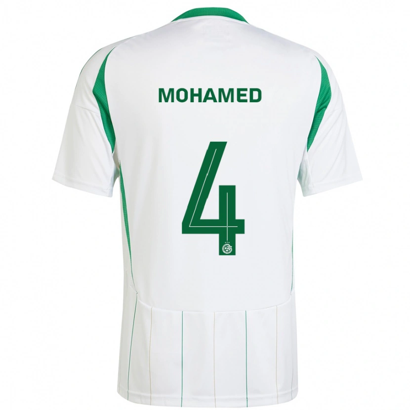 Danxen Hombre Camiseta Ali Mohamed #4 Blanco Verde 2ª Equipación 2024/25 La Camisa