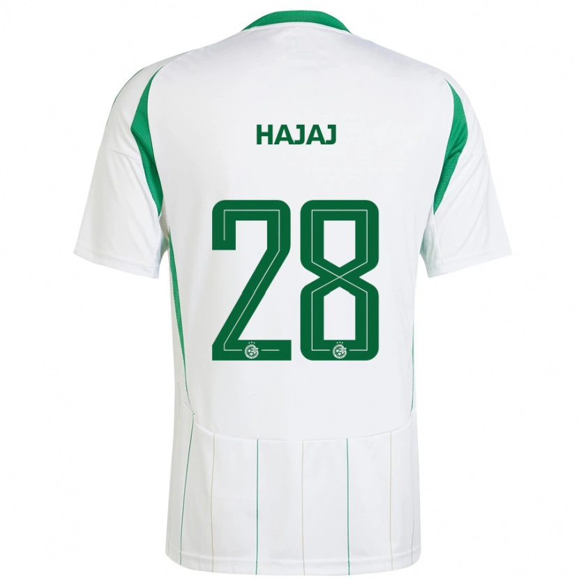 Danxen Hombre Camiseta Ilay Hajaj #28 Blanco Verde 2ª Equipación 2024/25 La Camisa
