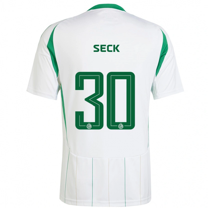 Danxen Hombre Camiseta Abdoulaye Seck #30 Blanco Verde 2ª Equipación 2024/25 La Camisa