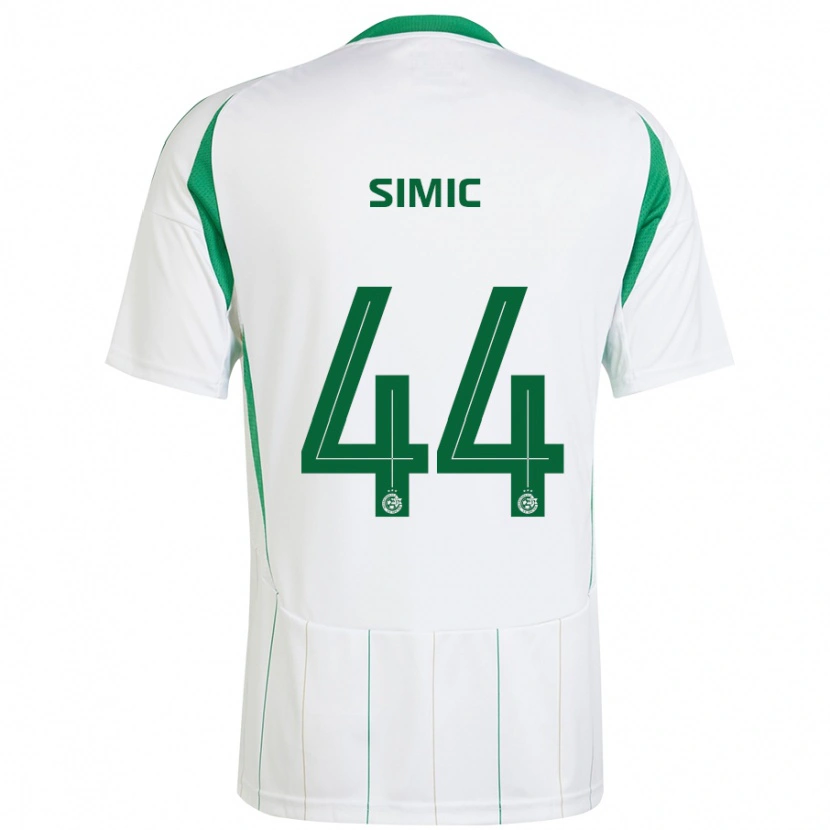 Danxen Hombre Camiseta Lorenco Simic #44 Blanco Verde 2ª Equipación 2024/25 La Camisa