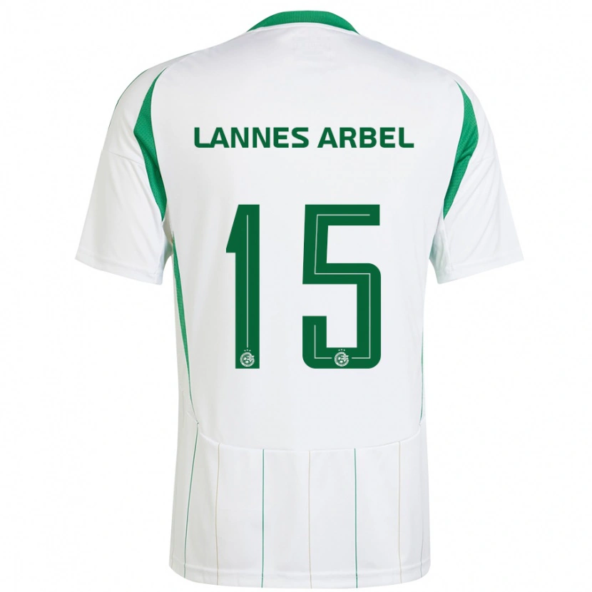Danxen Hombre Camiseta Tomer Lannes Arbel #15 Blanco Verde 2ª Equipación 2024/25 La Camisa