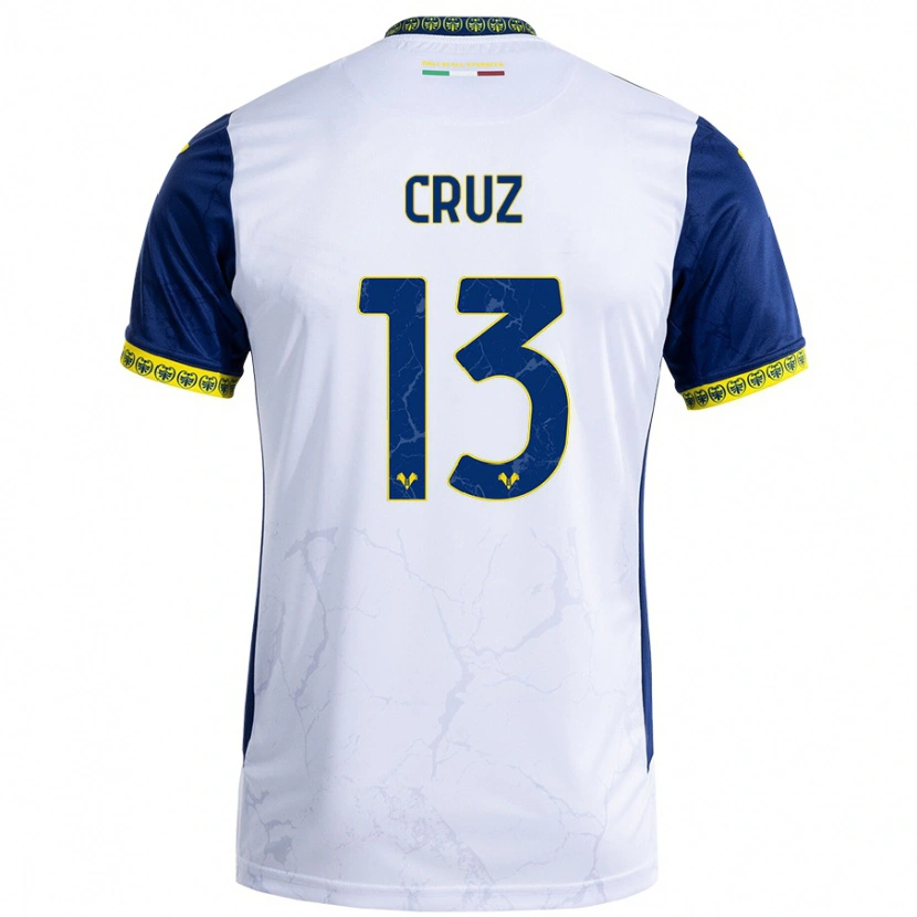 Danxen Hombre Camiseta Juan Manuel Cruz #13 Blanco Azul 2ª Equipación 2024/25 La Camisa