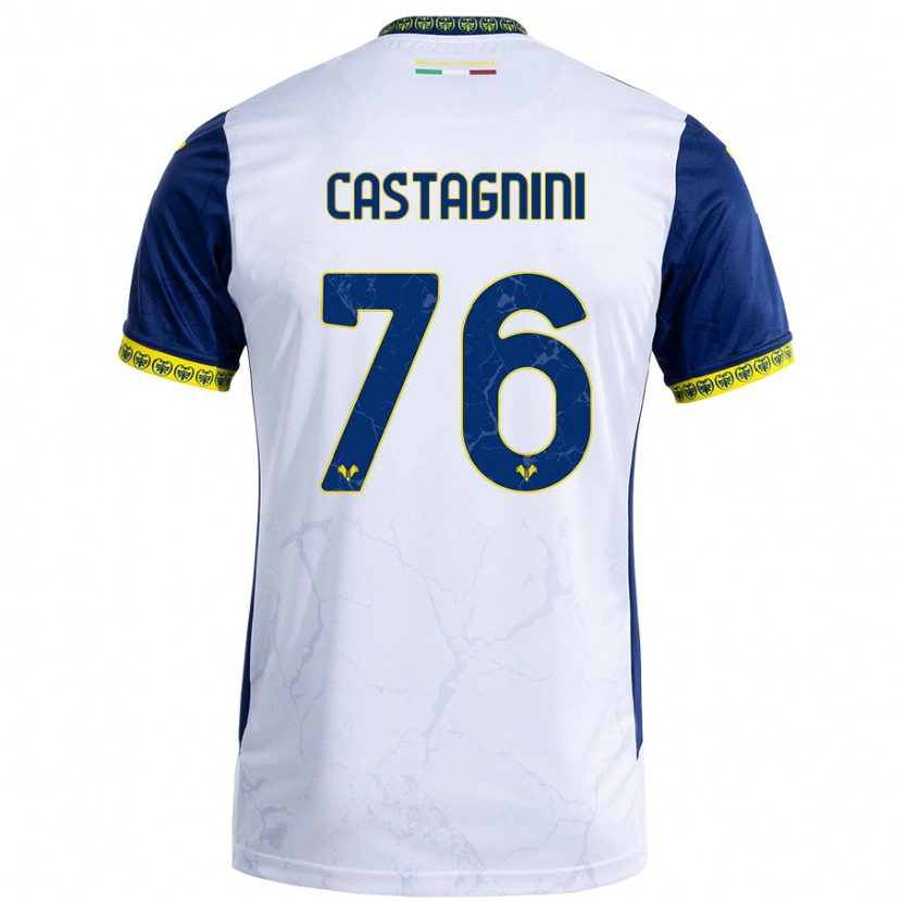 Danxen Hombre Camiseta Mirko Castagnini #76 Blanco Azul 2ª Equipación 2024/25 La Camisa