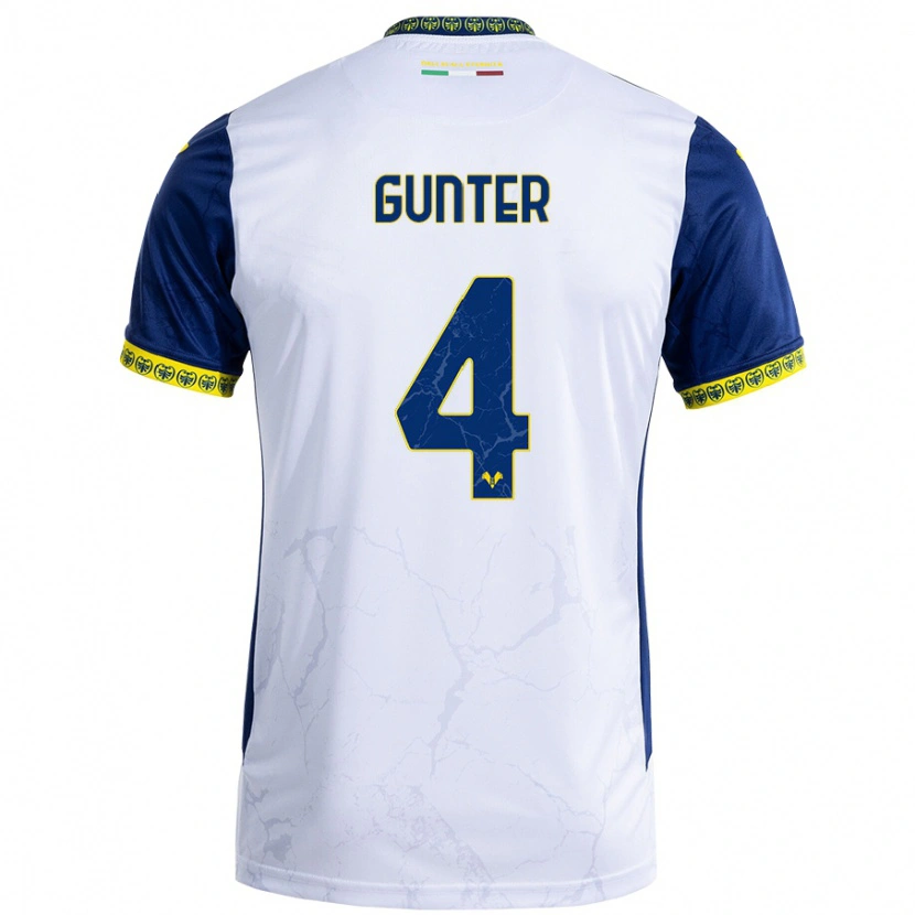 Danxen Hombre Camiseta Koray Günter #4 Blanco Azul 2ª Equipación 2024/25 La Camisa