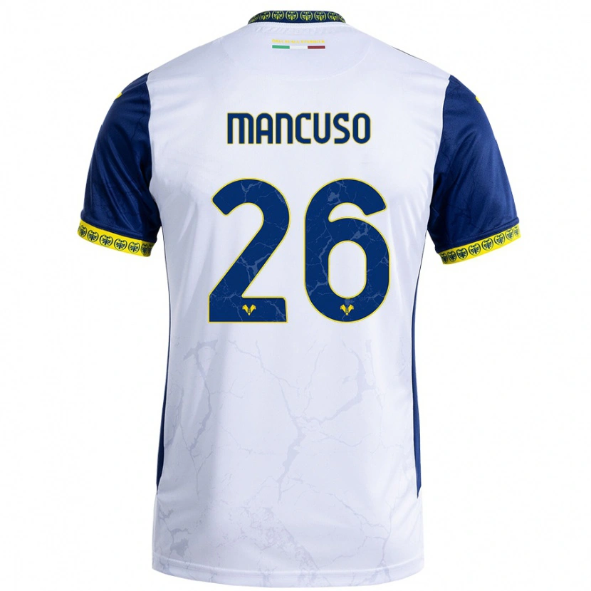 Danxen Hombre Camiseta Giulia Mancuso #26 Blanco Azul 2ª Equipación 2024/25 La Camisa