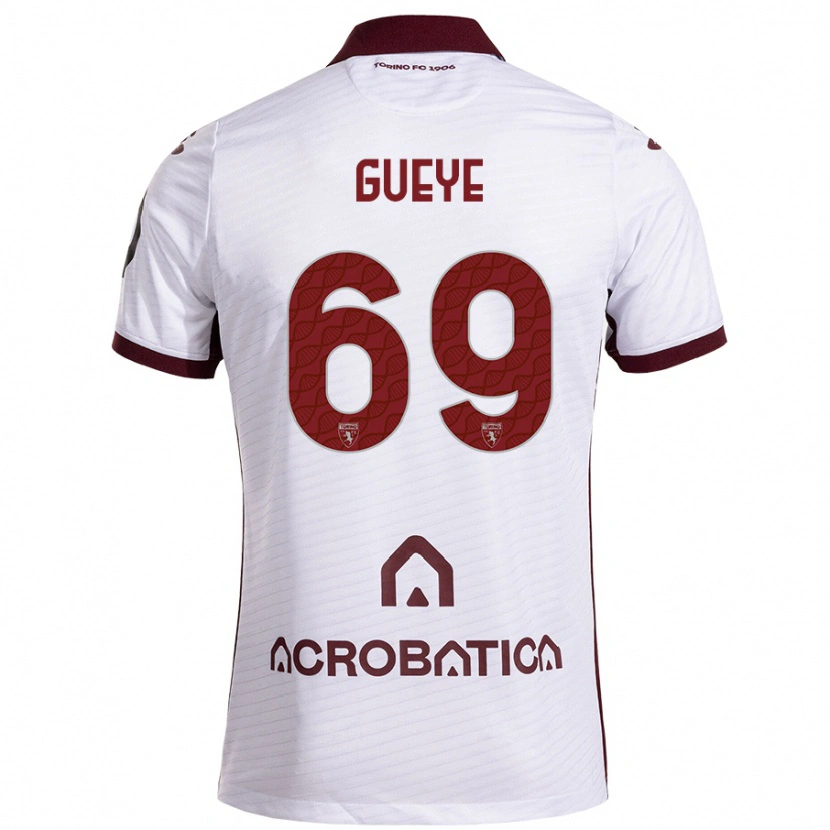 Danxen Hombre Camiseta Ousmane Gueye #69 Blanco Granate 2ª Equipación 2024/25 La Camisa
